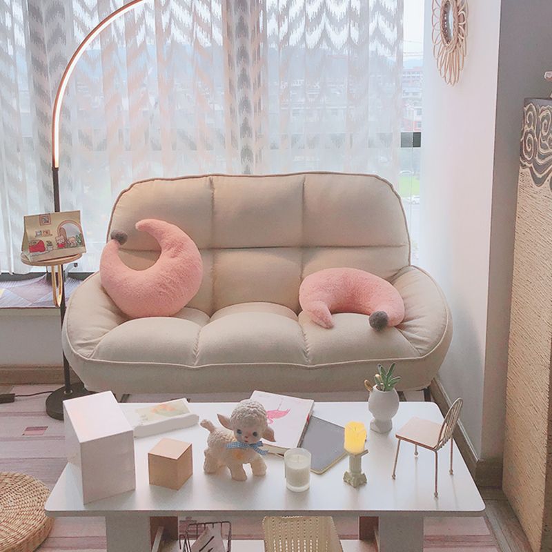 Flared Arm Fabric Simple Sofa Scandinavian Biscuit Back Loveseat