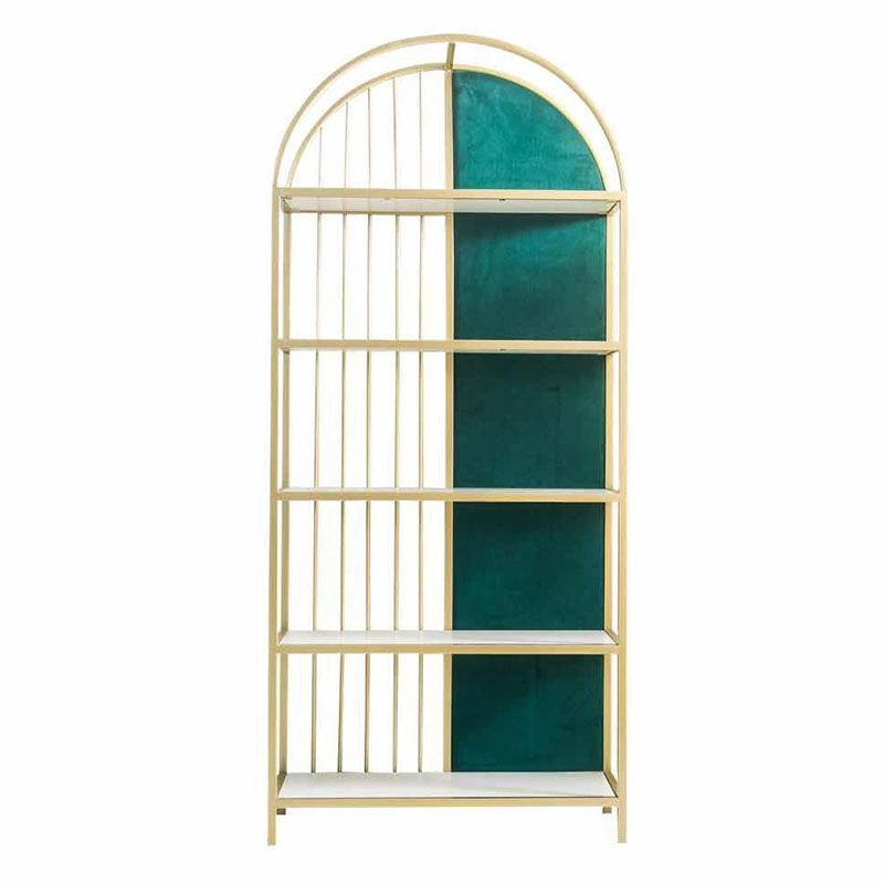 Metal Modern Style Bookcase Gold Frame Bookshelf for Home Office Use