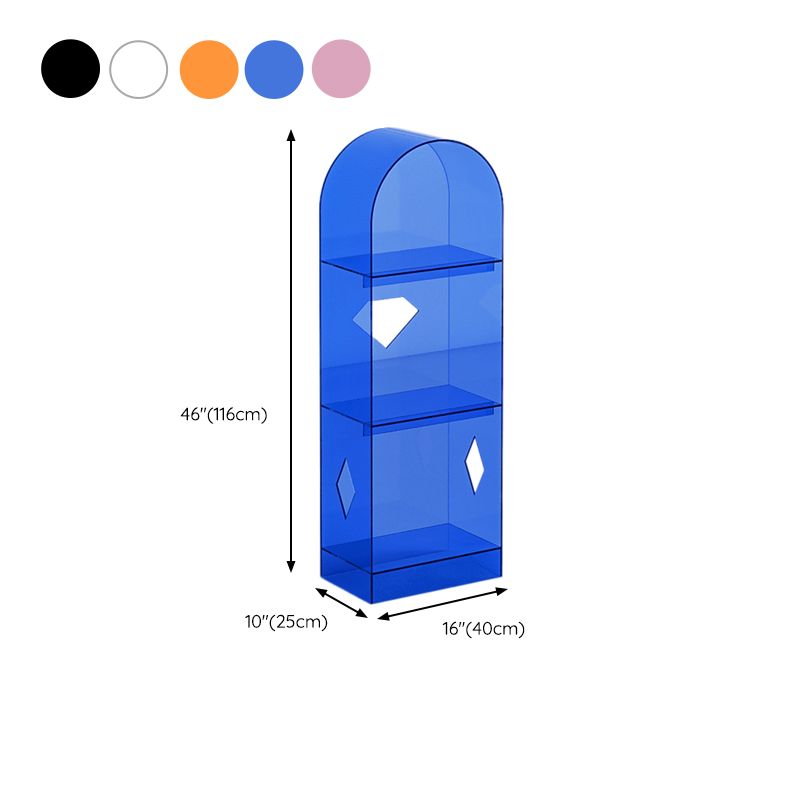 Acrylic Closed Back Bookcase Standard Glam Bookshelf with Shelves
