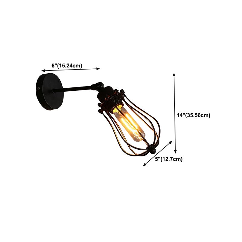 Industrial Iron Wall Lighting Ideas Geometry Shape Wall Sconce Lighting for Living Room