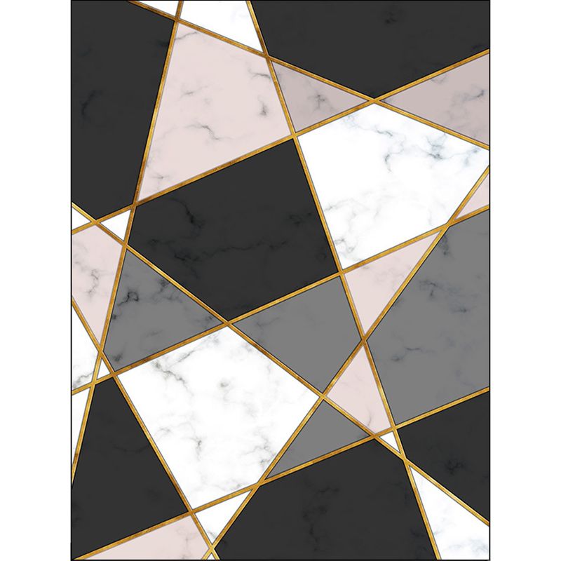 Tapis de support en polyester moderne noir et rose Tapis de support sans glissement lavable pour le salon