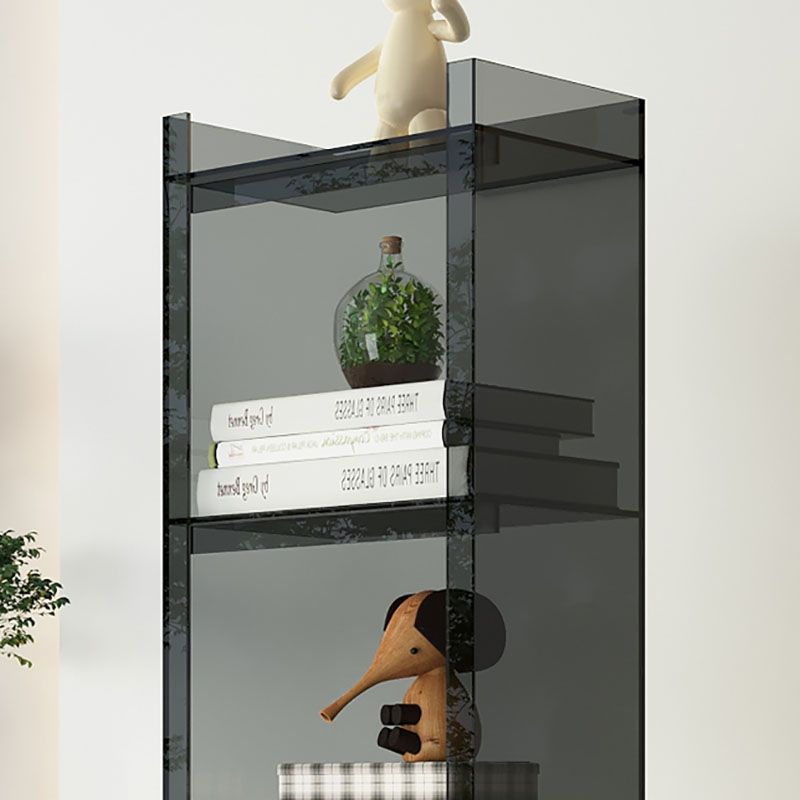 Glam Acrylic Vertical Standard Bookshelf Closed Back Bookshelf for Living Room