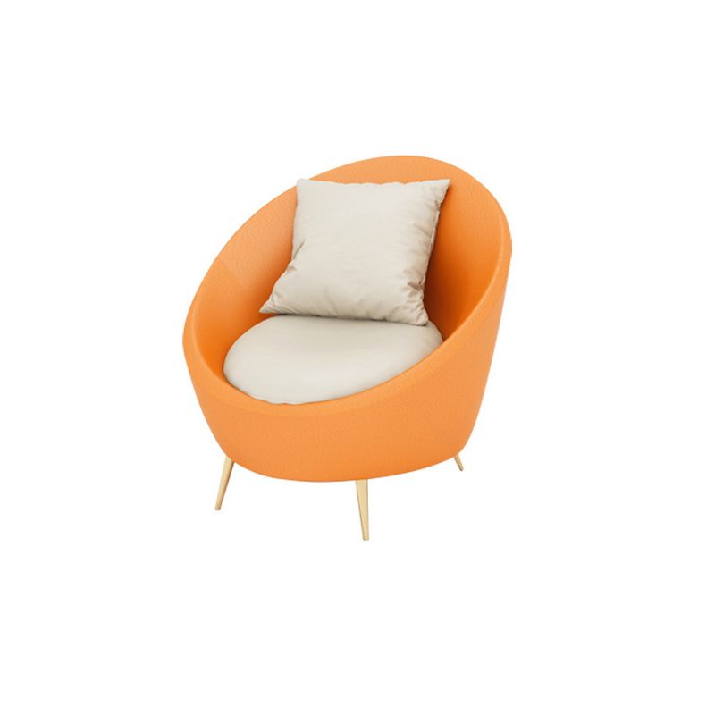 Faux Leather Armless Curved Sofa Contemporary Moon Shape Sofa