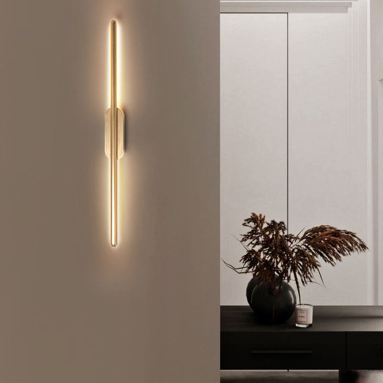 Luci di applione lineare moderna Metal Apparecchiatura da parete a 1 luce per bagno