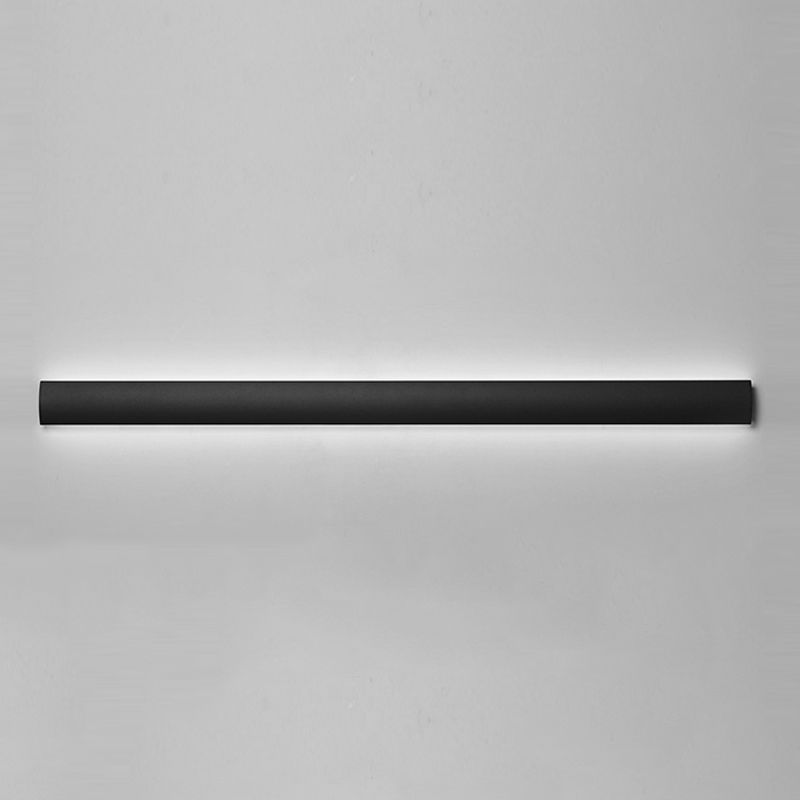 Linear Shape Metal Wall Lighting Idea Modern Style 1 Light Wall Mount Lighting in Black