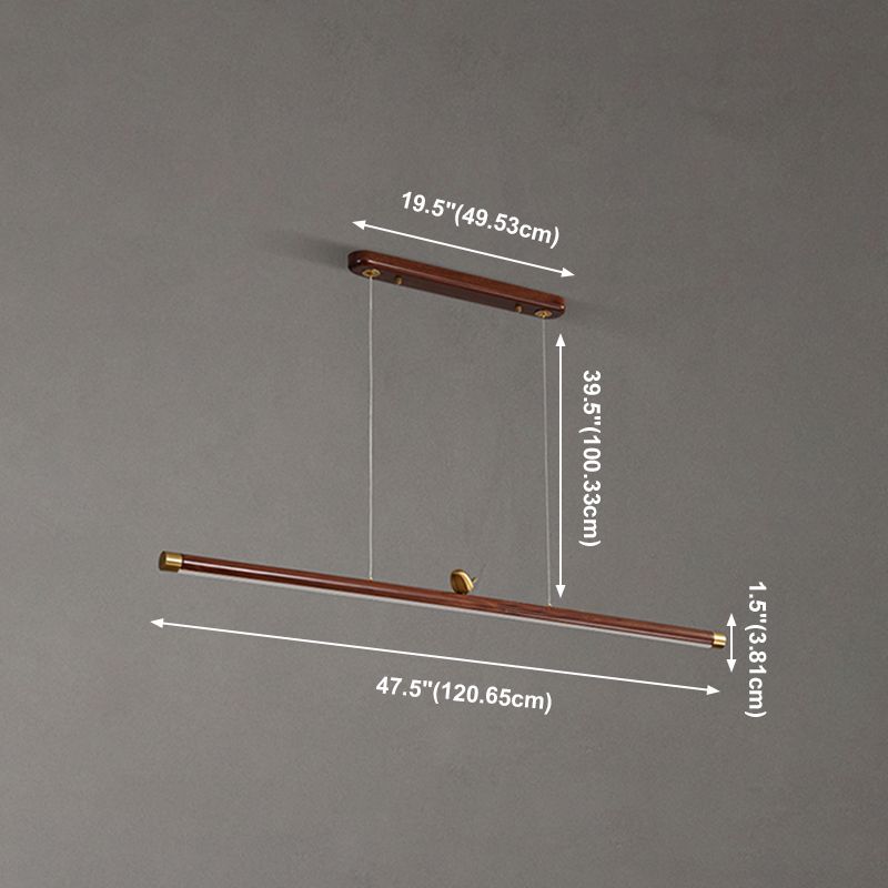 Modern Pendant Lighting Island Spherical Hanging Island Light Wood 1-Light