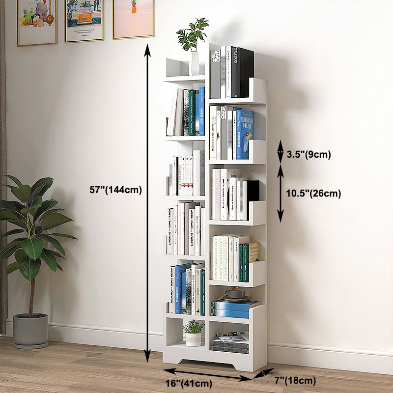 Scandinavian Manufactured Wood Geometric Bookshelf Vertical Open Bookshelf