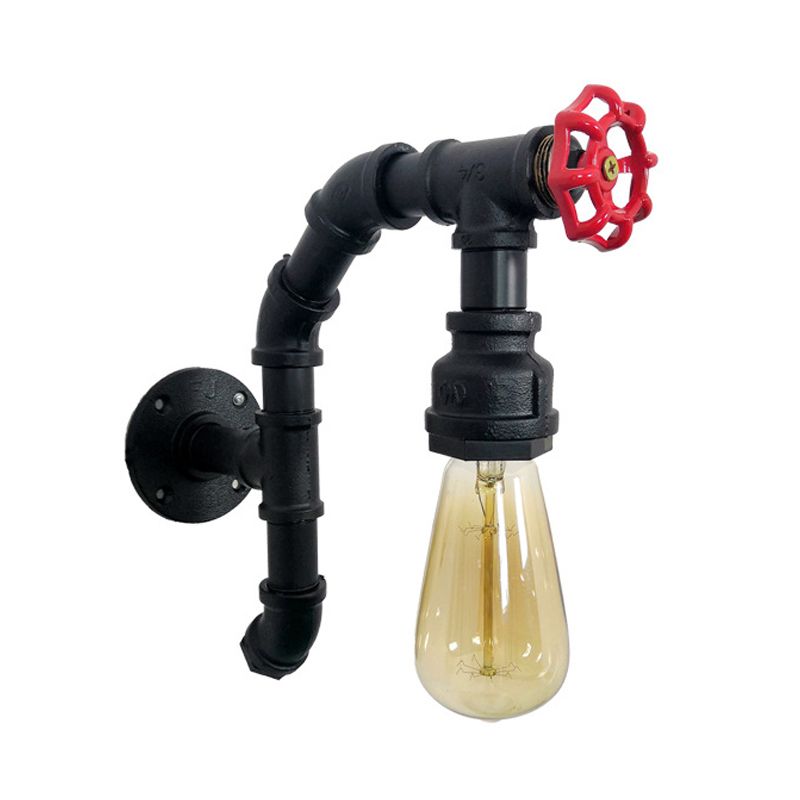 Metall Bare Lampe Wandmontierte Rohrleicht Vintage 1 Leichter Esszimmer Leuchter in gealtertem Silber/verwittertem Kupfer