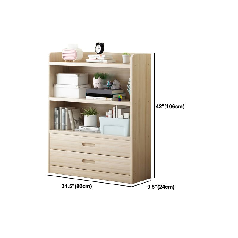 Modern Floor Shelf Bookcase Closed Back Wood Book Shelf for Home