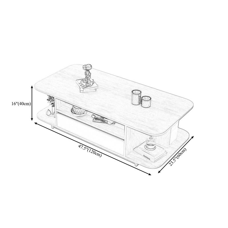 Modern Tray Top Coffee Table Wooden 4 Legs Cocktail Table for Home