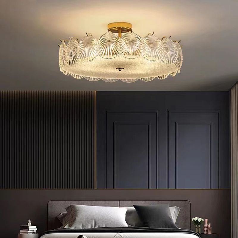Glass Flush Mount Light Modern Minimalist Lush Mount Ceiling Light for Living Room