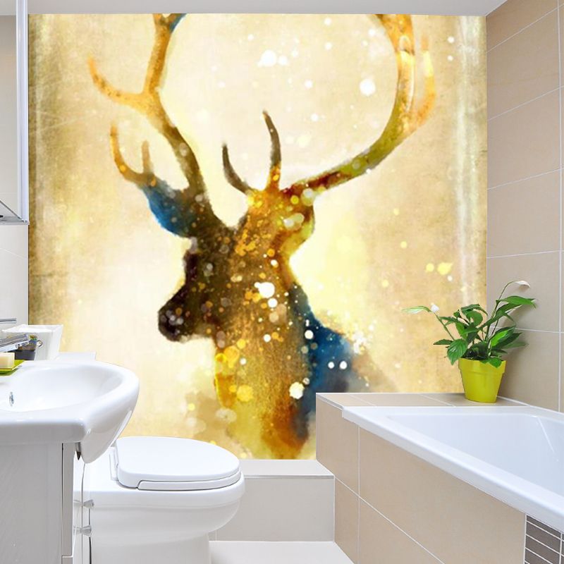 Environmental Elk Wall Paper Murals Modern Non-Woven Fabric Wall Decor, Customize Size Available