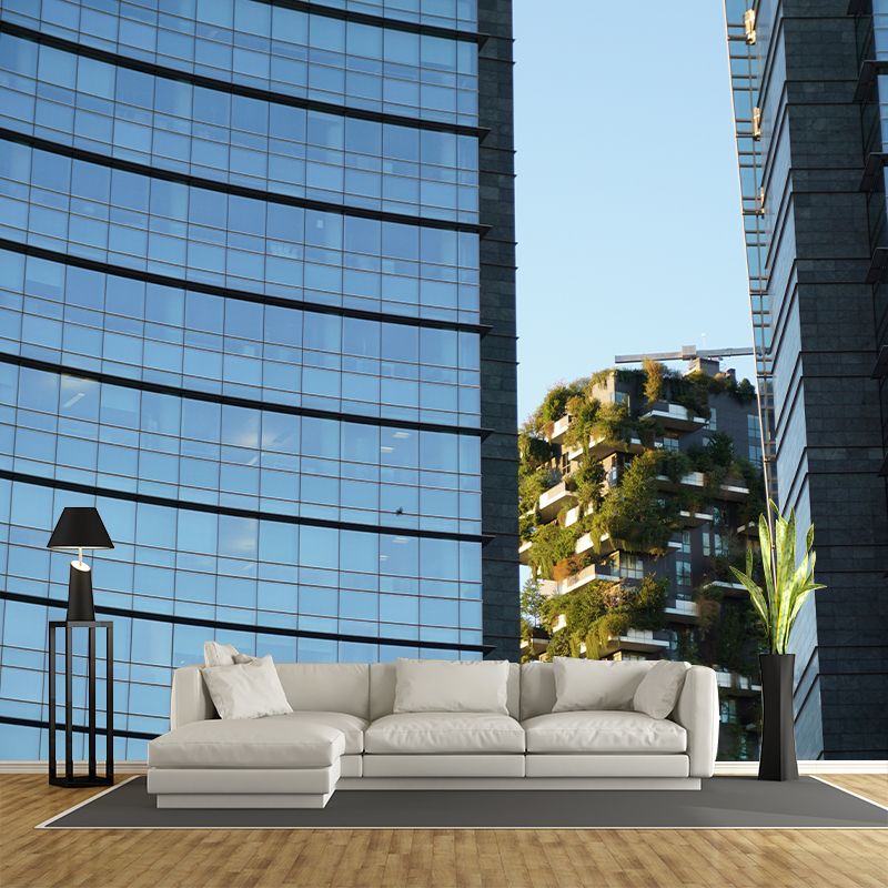 City Building Photo Wall Mural Wallpaper for Bedroom Living Room, Water Resistant