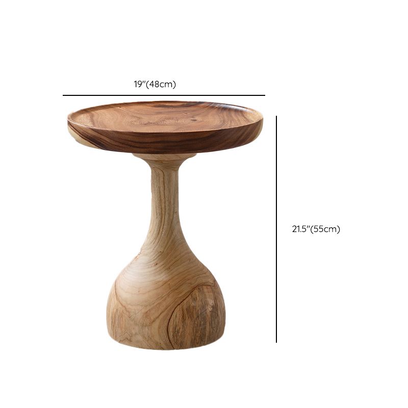 Pedestal Coffee Table Solid Wood Tray Top Coffee Cocktail Table