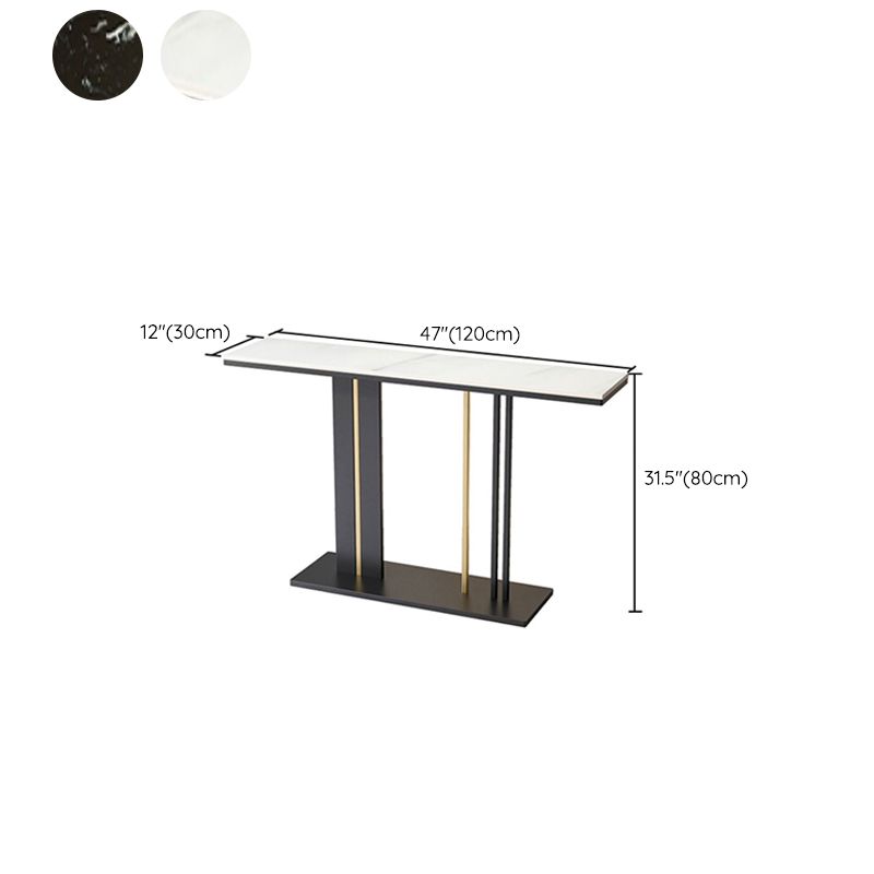 Rectangle Contemporary Console Table Antique Finish Console Sofa Table in Marble