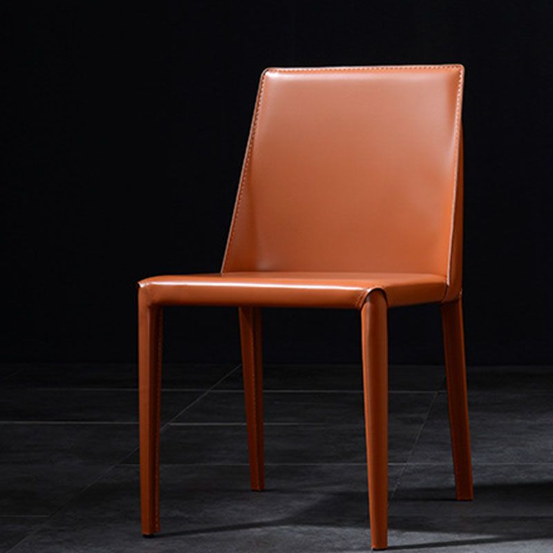 Contemporary Faux Leather Dining Chairs Upholstered Parsons Side Chair