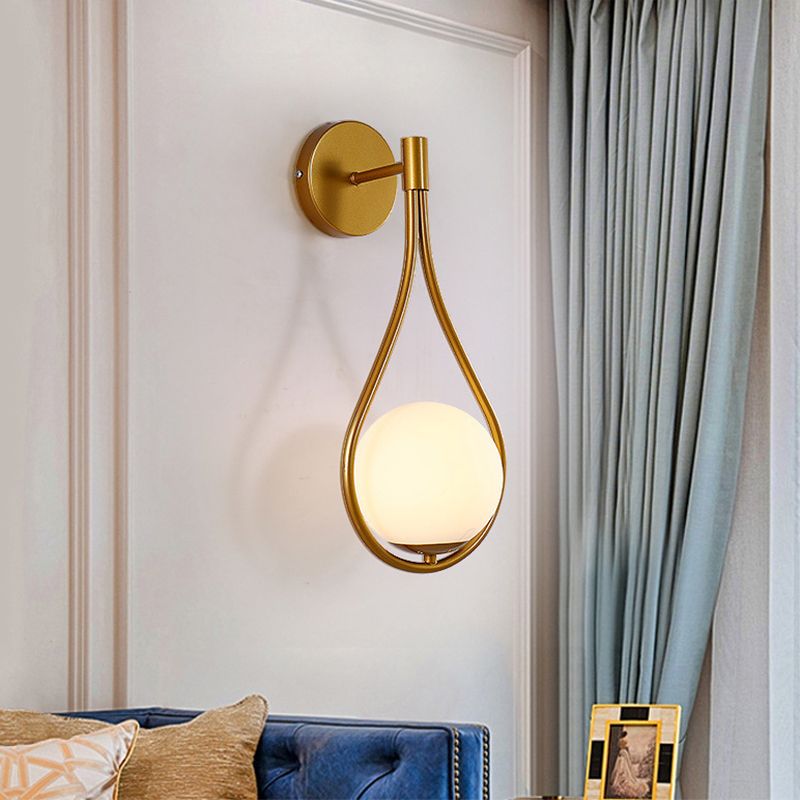 Contemporary Droplet Wall Mounted Lights Milk Glass Wall Mounted Lamp for Restaurant