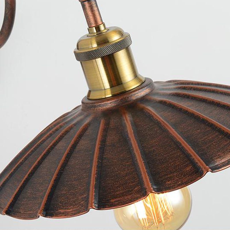 Metal Chastoped Edge Light Light Style 1 Bulbo Copper Copper Lighting Lights con brazo de cuello de cisne