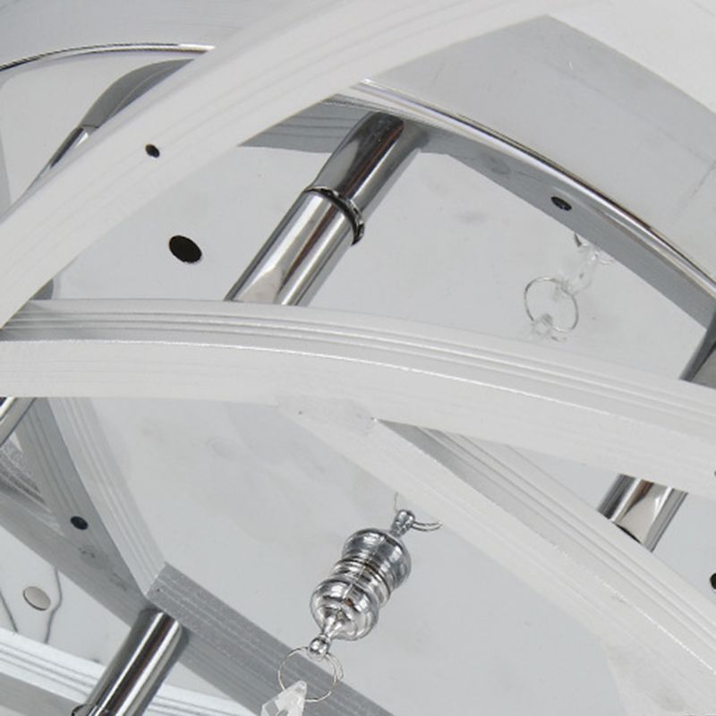 Modern 3 Lights Ceiling Lamp Chrome Finish Flush Mount Light for Bedroom