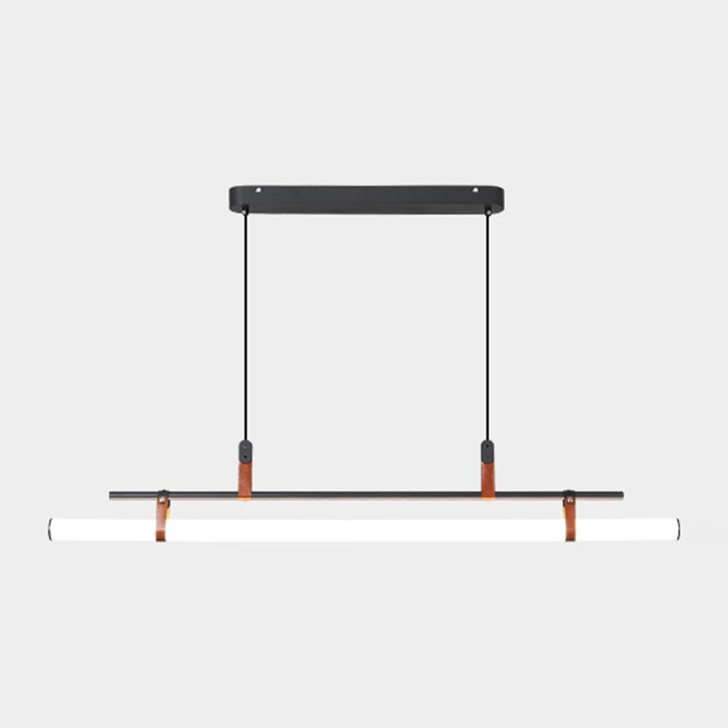 1 Light Linear Island Lighting Fixtures Contemporary Metal Island Pendants for Kitchen