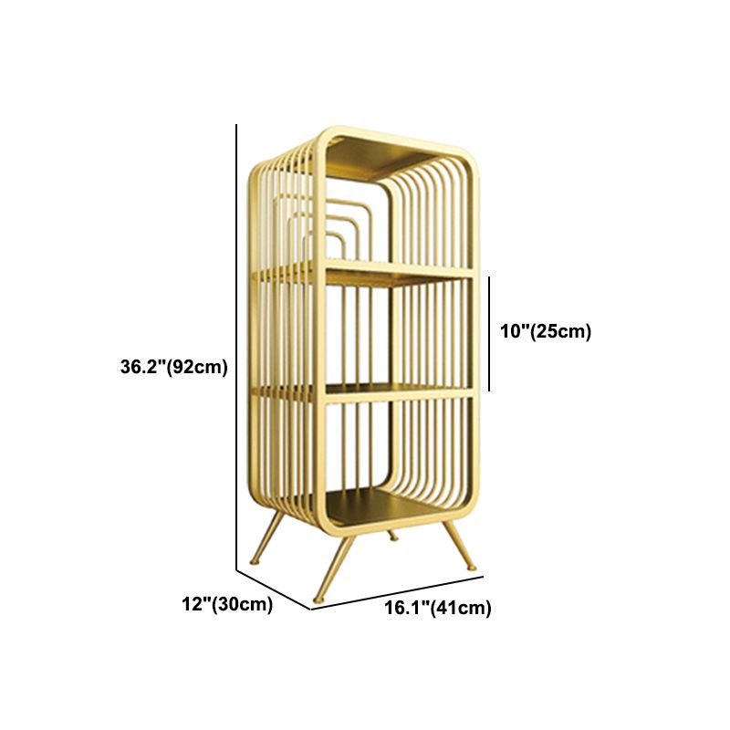 Libreria standard di ferro scandinavo oro chiuso libreria verticale per camera da letto