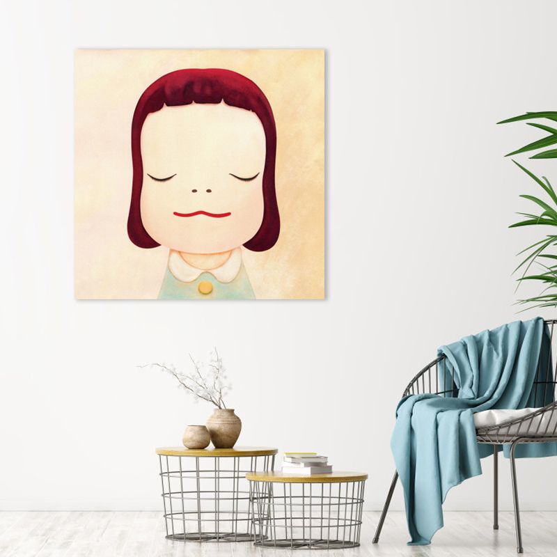 Pastel Illustration Baby Canvas Wall Art Figure Portrait Kids Textured Wall Decor