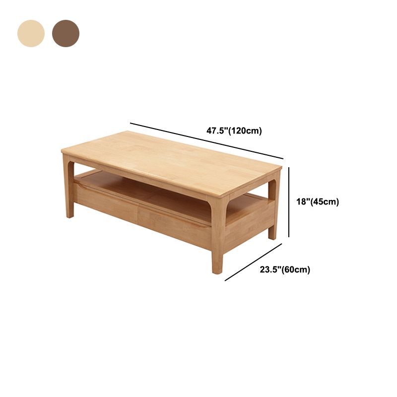 Contemporary 4 Legs Solid Wood with Drawer Rectangular/Square Coffee Table