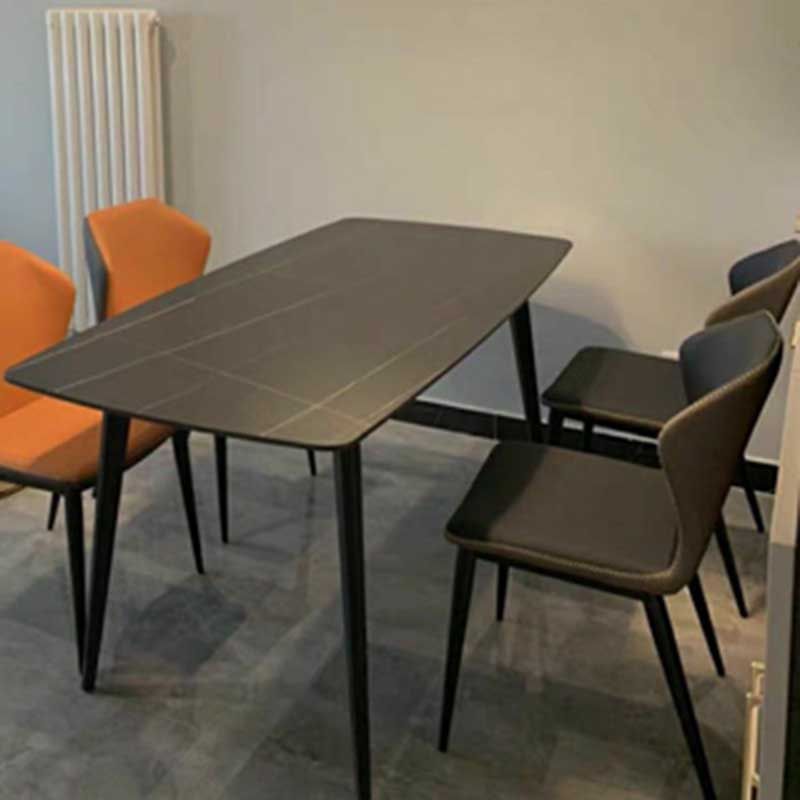 Chaise de salle à manger en cuir de style contemporain, chaise latérale à oreilles pour usage domestique