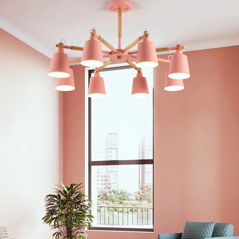 Nordic Multi Head Macron Chandelier Metal Chandelier Lighting Fixtures for Bedroom