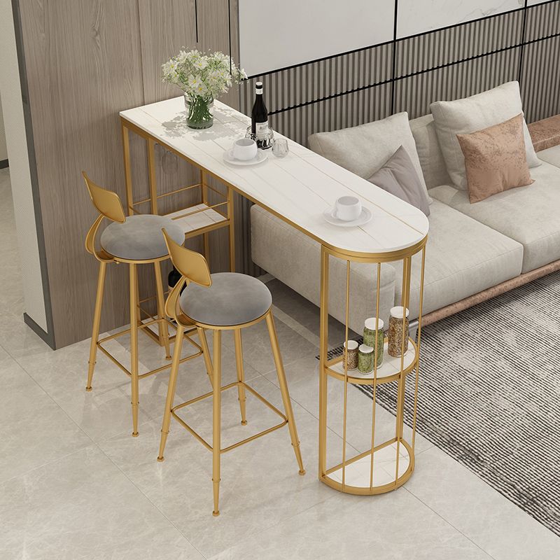 Glam Oval Bar Table and Stools 1/2/3 Pieces Bar Pub Table Set