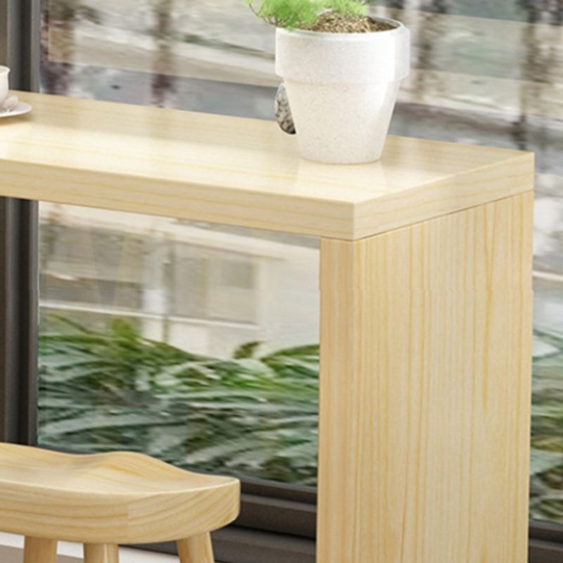 Contemporary 1/2/5/9 Pieces Bar Table Set Rectangle Wood Bar Table with Wooden Stools