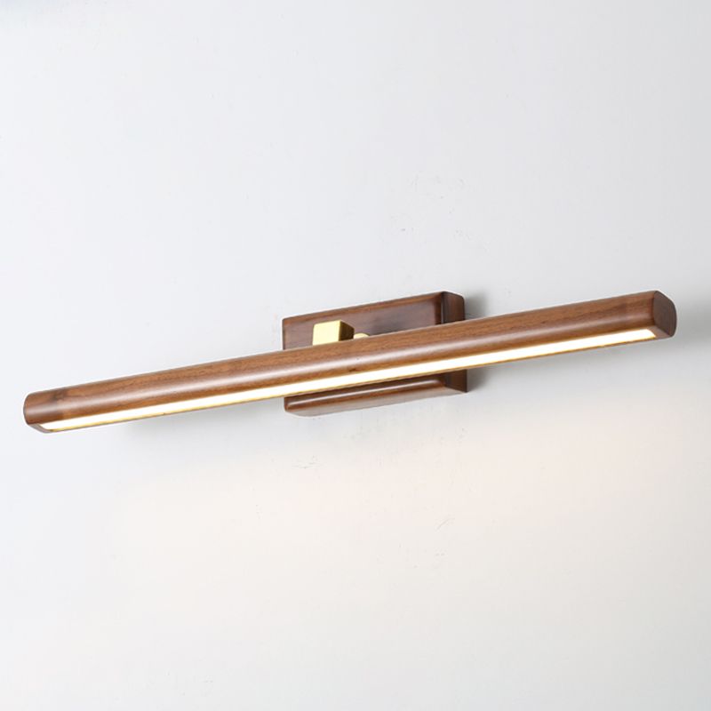 1 Light Tubular Vanity Wall Lights Modern Style Wood Vanity Mirror Lights