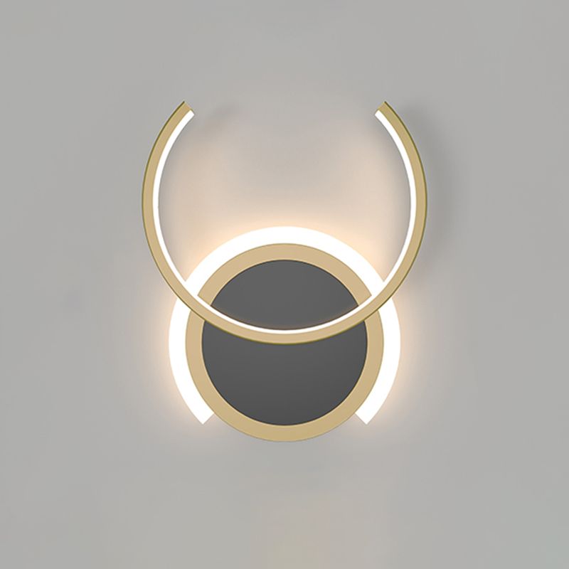 Metal C-Shaped Wall Sconce Light Nordic LED Wall Lighting in Gold for Bedroom, Warm/White Light