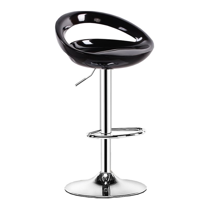 Modern Adjustable Height Swivel Plastic Bucket Bar Stool with Footrest