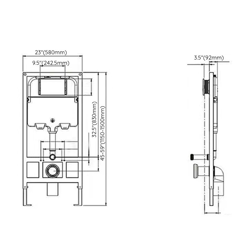 Contemporary Wall Mount Flush Toilet Heated Seat Included Urine Toilet for Washroom