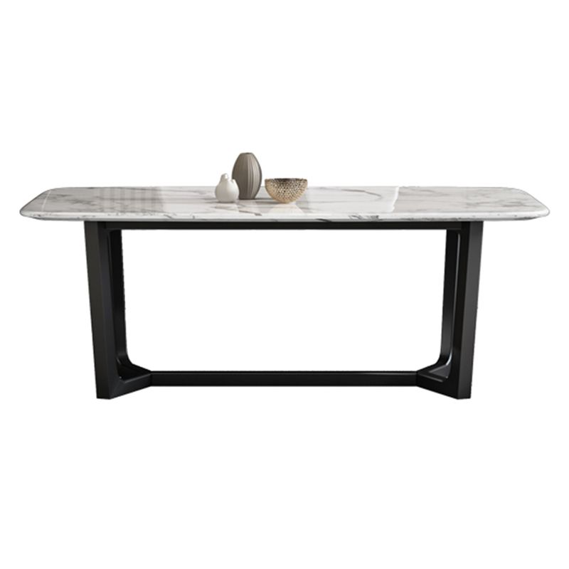 5/7 Pieces Modern White Marble Top Wooden Frame Dining Set for Home