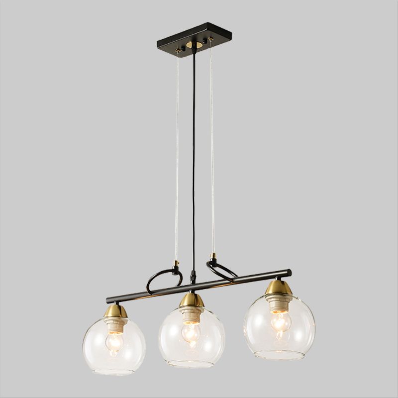 Sfera Idea di illuminazione dell'isola della sala da pranzo Idea trasparente/fumi vetro grigio 3 lampadine contemporanea lampada a sospensione contemporanea