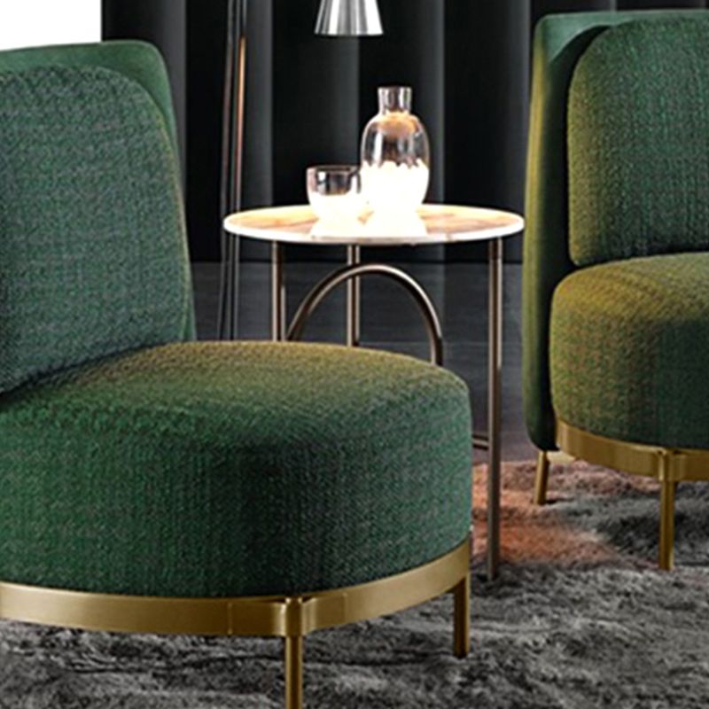 Upholstered Accent Armchair 4 Legs Sewn Pillow Back Accent Chair