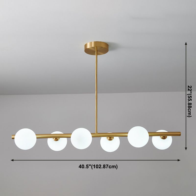 Modern Style Spherical Shape Island Lights Glass Island Lighting in Gold