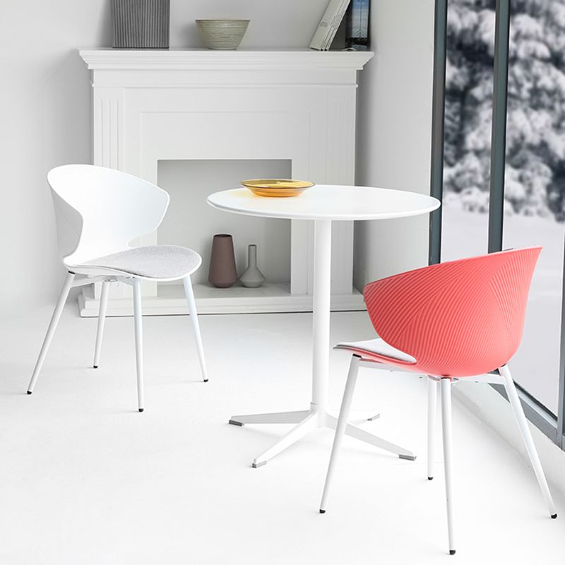 Modern Dining Room Upholstered Wingback Plastic Armless Dining Chair