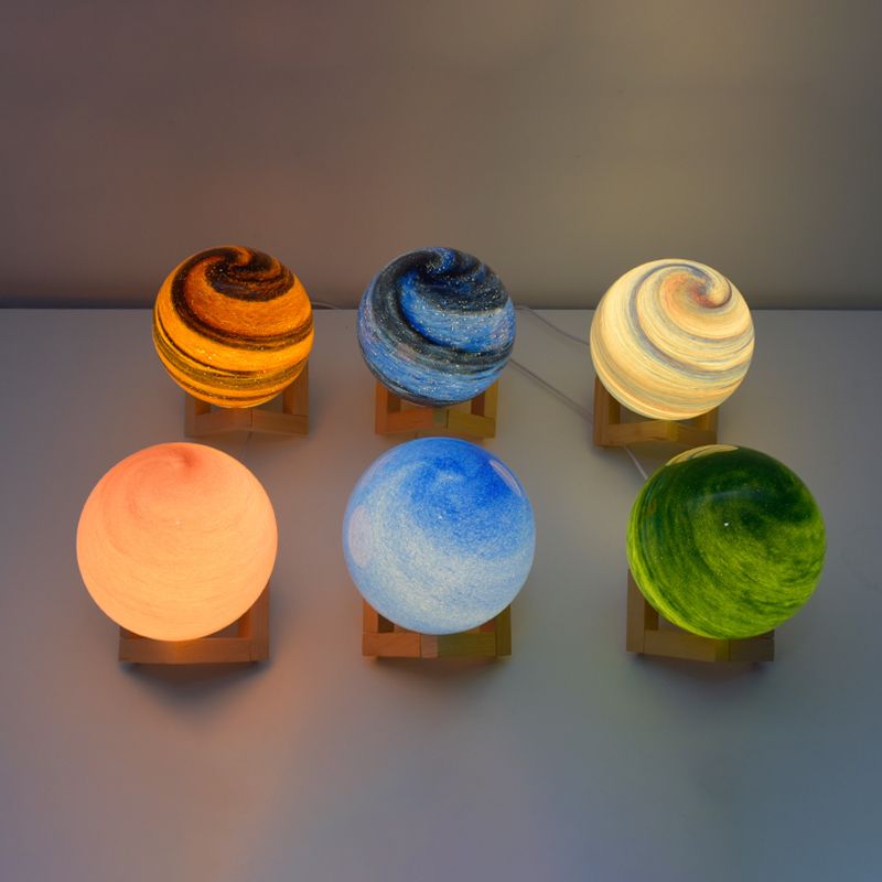 Glass Round Shape Table Lamp Modern Style 1 Light Table Lamp Fixture