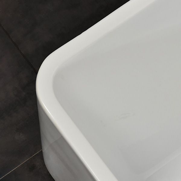 Back to Wall Bathtub Antique Finish Soaking Rectangular Modern Bath