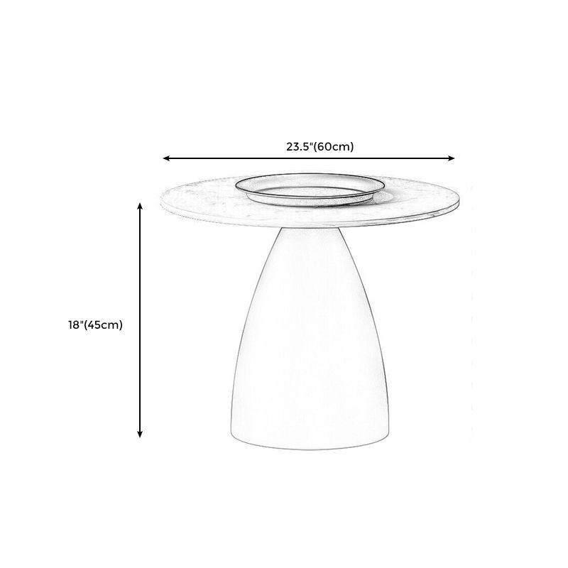 Modern Style Rock Plate Top Metal Iron Base Round Coffee Table