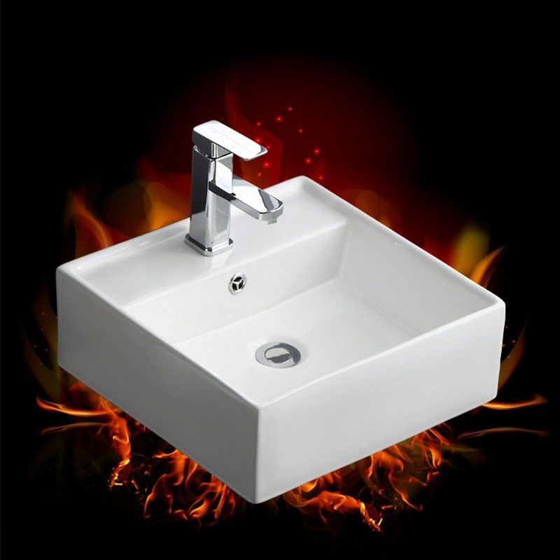 Classical White Bathroom Sink Porcelain Trough Bathroom Sink