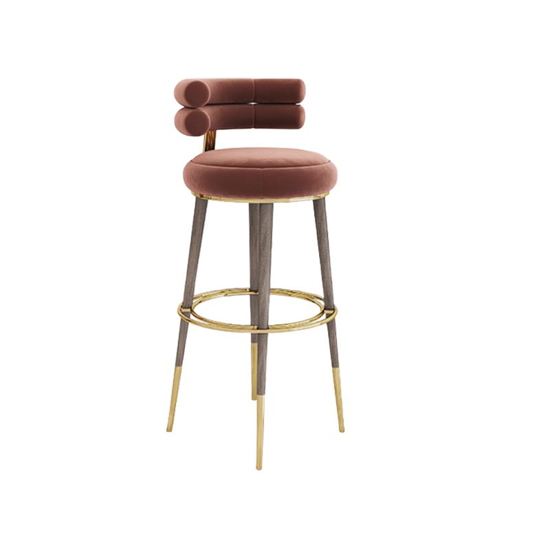 Glam Bar Stool Upholstered Backrest Counter Stool for Bristol