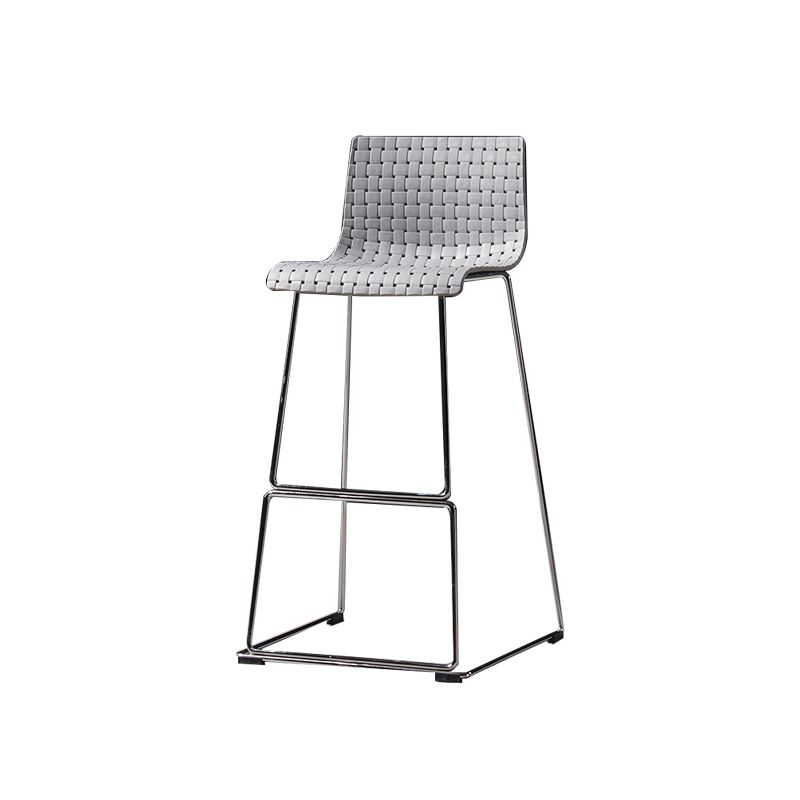 Modern Style Plastic Bar-stool Rectangle Seat Counter Bar Stool with Metal Legs