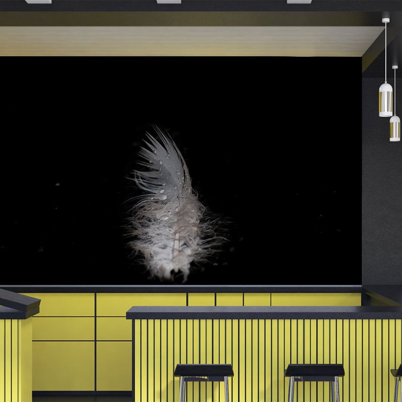 Plumage Modern Mural Wallpaper for Girl Bedroom Custom Size Wall Covering