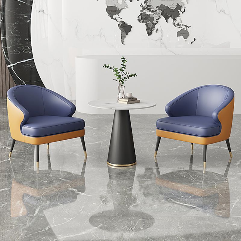 23.62" Wide Arm Chair Faux Leather Recessed Arms Accent Chair