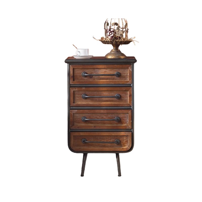Industrial Rectangle Solid Wood With Doors Cabinet Distressed Wood Accent Cabinet