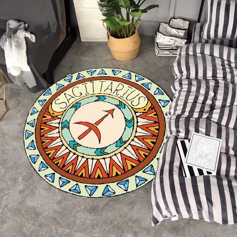 Modern Cartoon Print Rug Multi-Color Polyster Area Rug Anti-Slip Backing Machine Washable Carpet for Kids Room